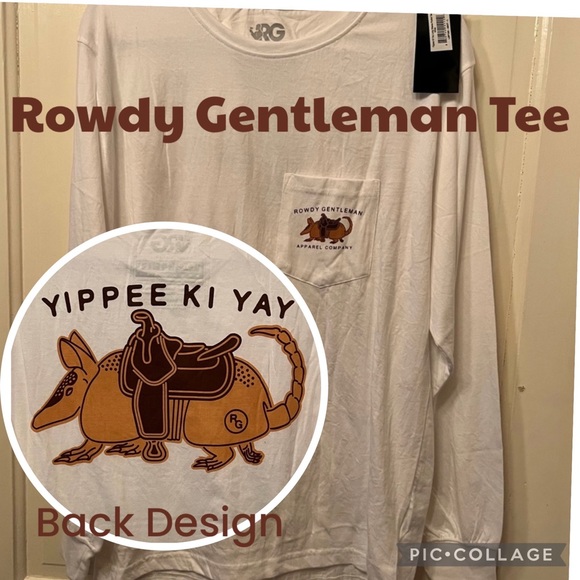 Rowdy Gentleman Other - Rowdy Gentlemen NWT Yippee Ki Yay Long Sleeve, White Size Lg